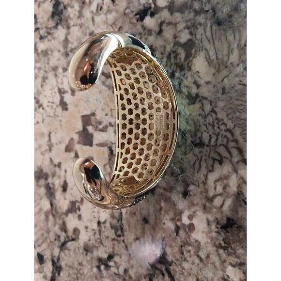 STUNNING, Akkad Black Green White Drop Dead Gorgeous SPARKLING Bangle Bracelet - Picture 9 of 16